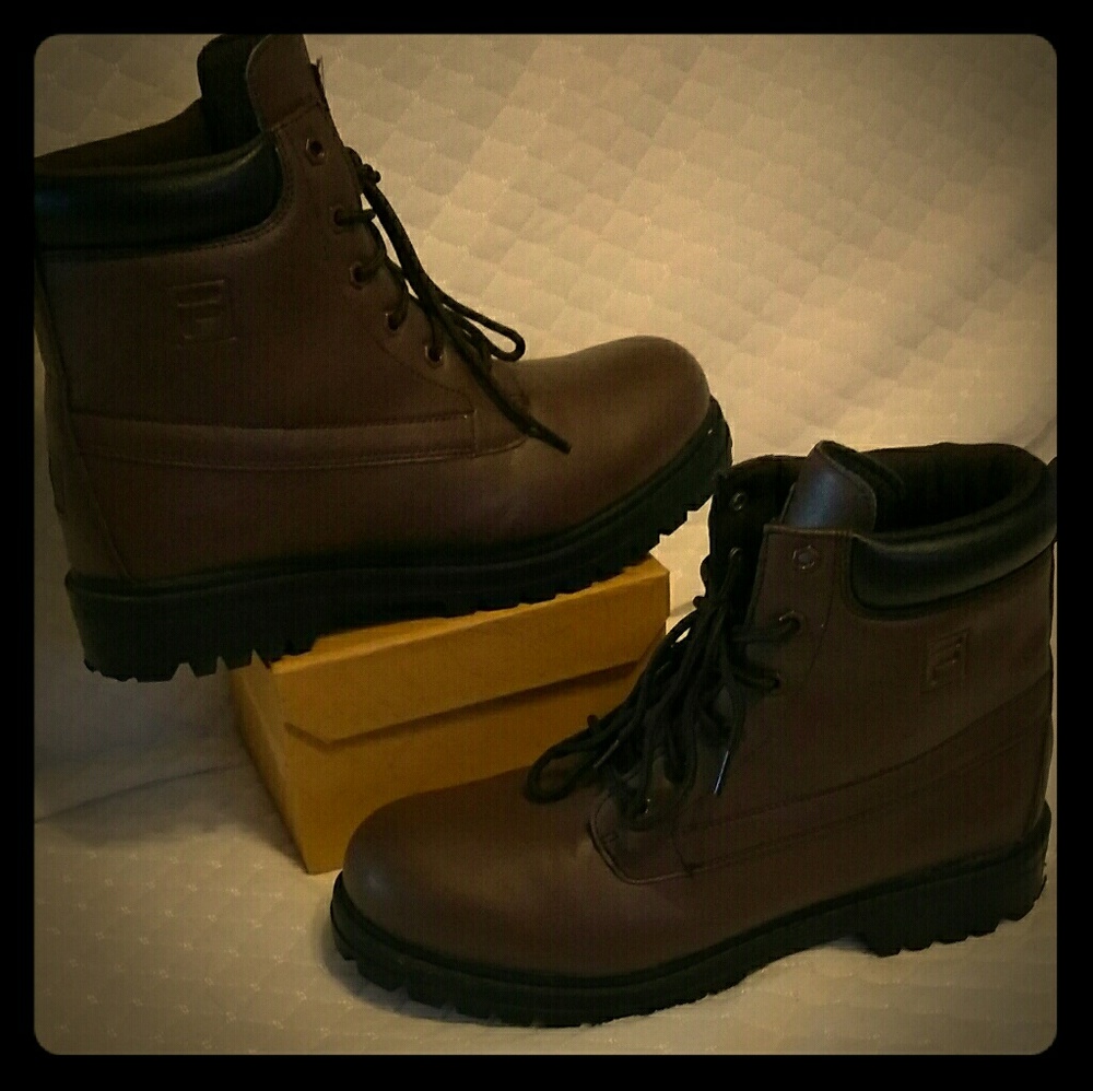 Men Brown Fila boots